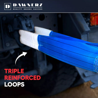 140k lb heavy duty tow strap loop eyes