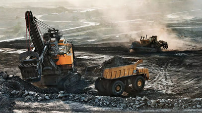 Mining Vehicles Operating on a large quarry