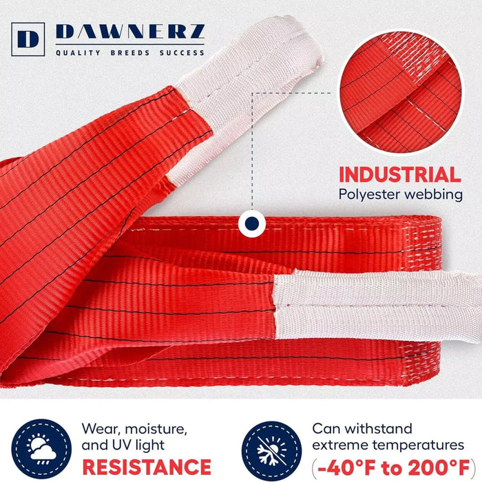 Lifting sling detailing temperature ranges and resistance attributes