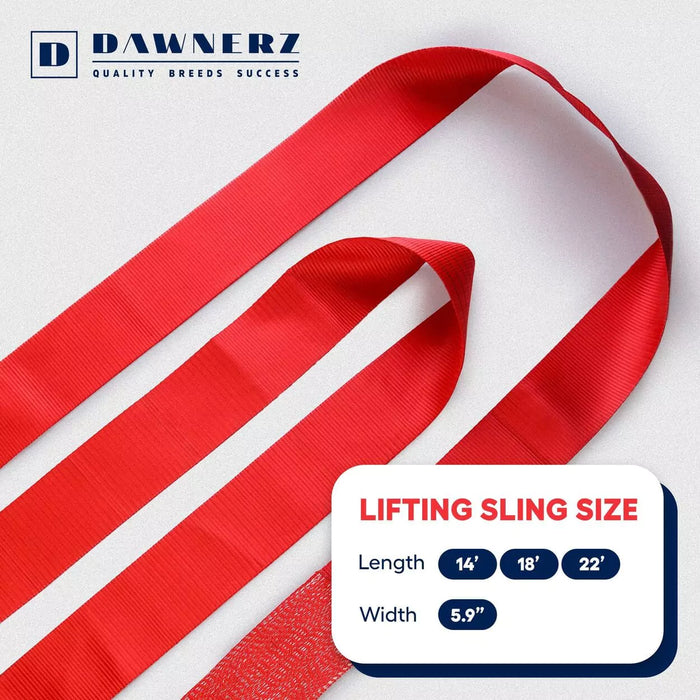 Endless Lifting sling demonstrating various sizes, including length and width