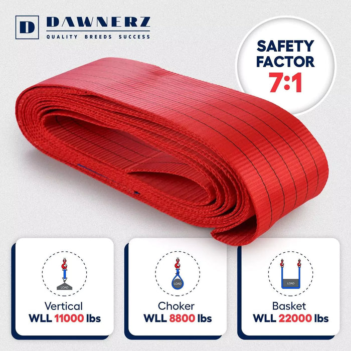 Endless Lifting sling with Working Load Limits (WLL) for different hitch configurations