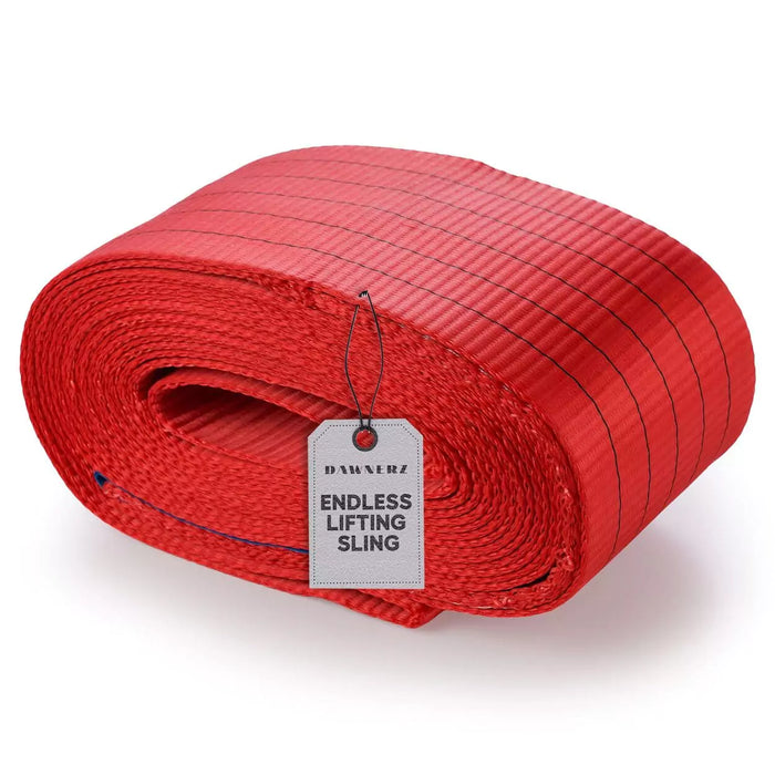 11000 lbs Endless Lifting sling on its own, crafted from durable high-tenacity polyester